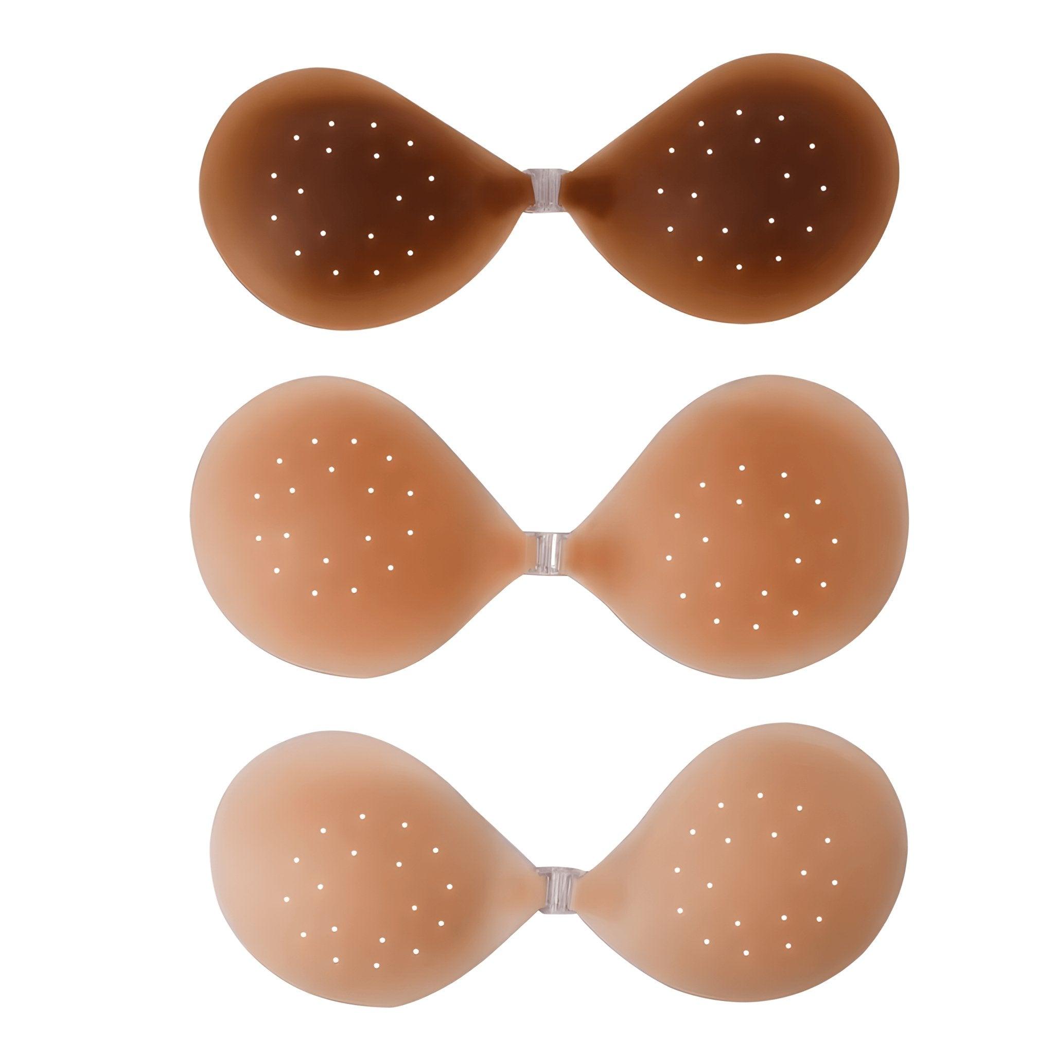 Self adhesive silicone push up bra strapless and backless in 3 shades