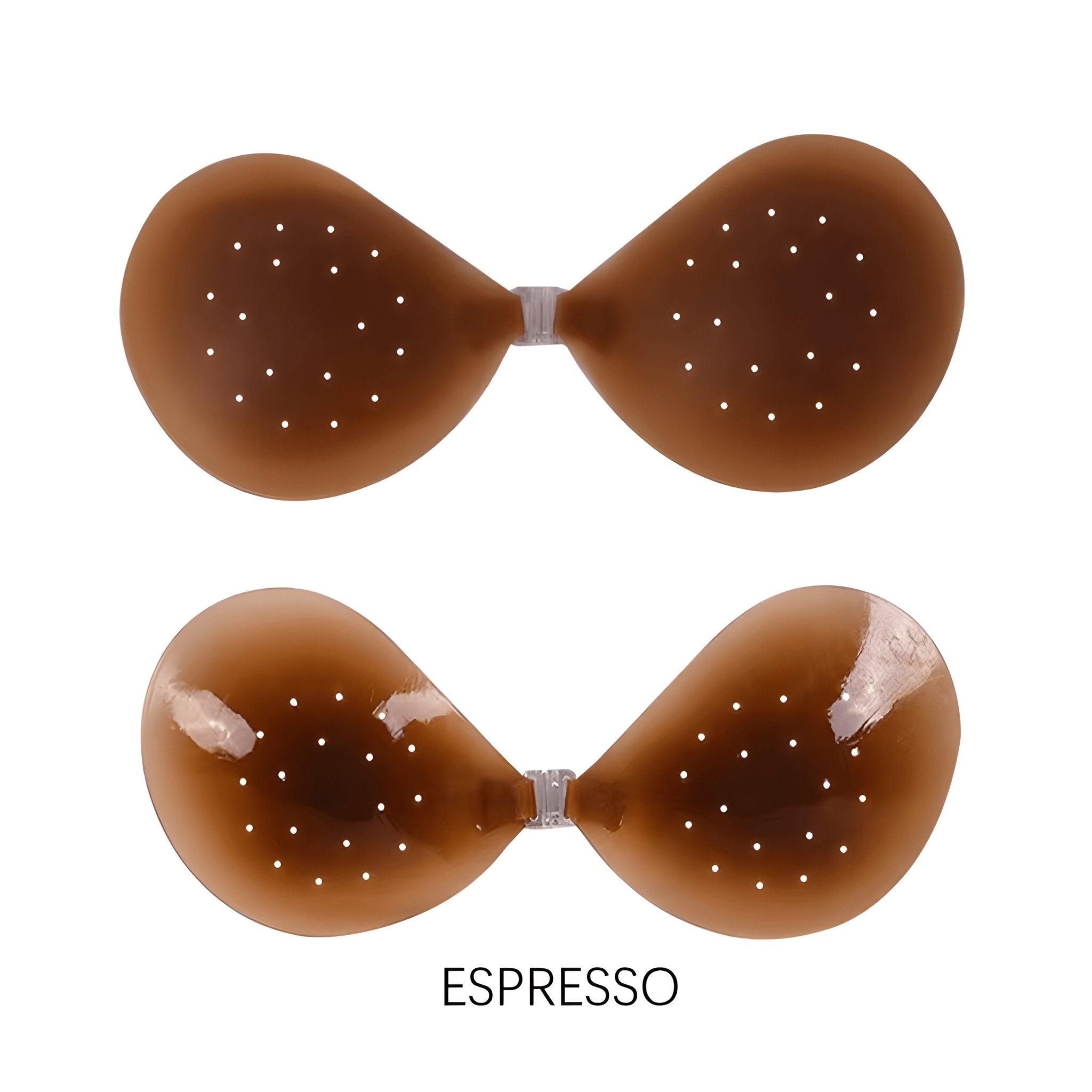 ESPRESSO Dark adhesive silicone bra Ultra Thin Push Up Bra Backless and Strapless