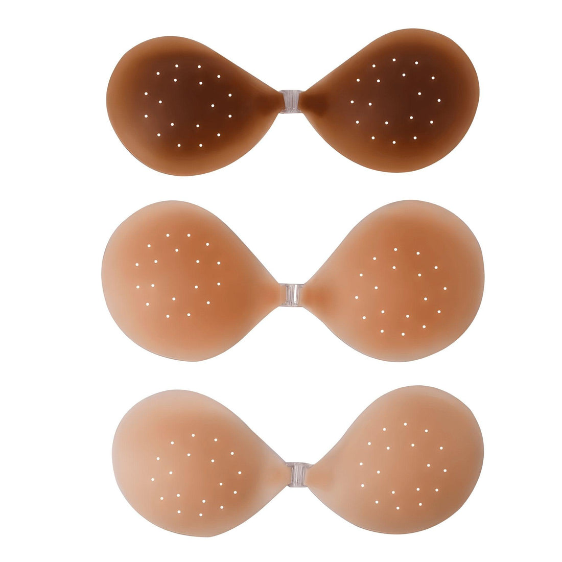 Self adhesive silicone push up bra strapless and backless in 3 shades