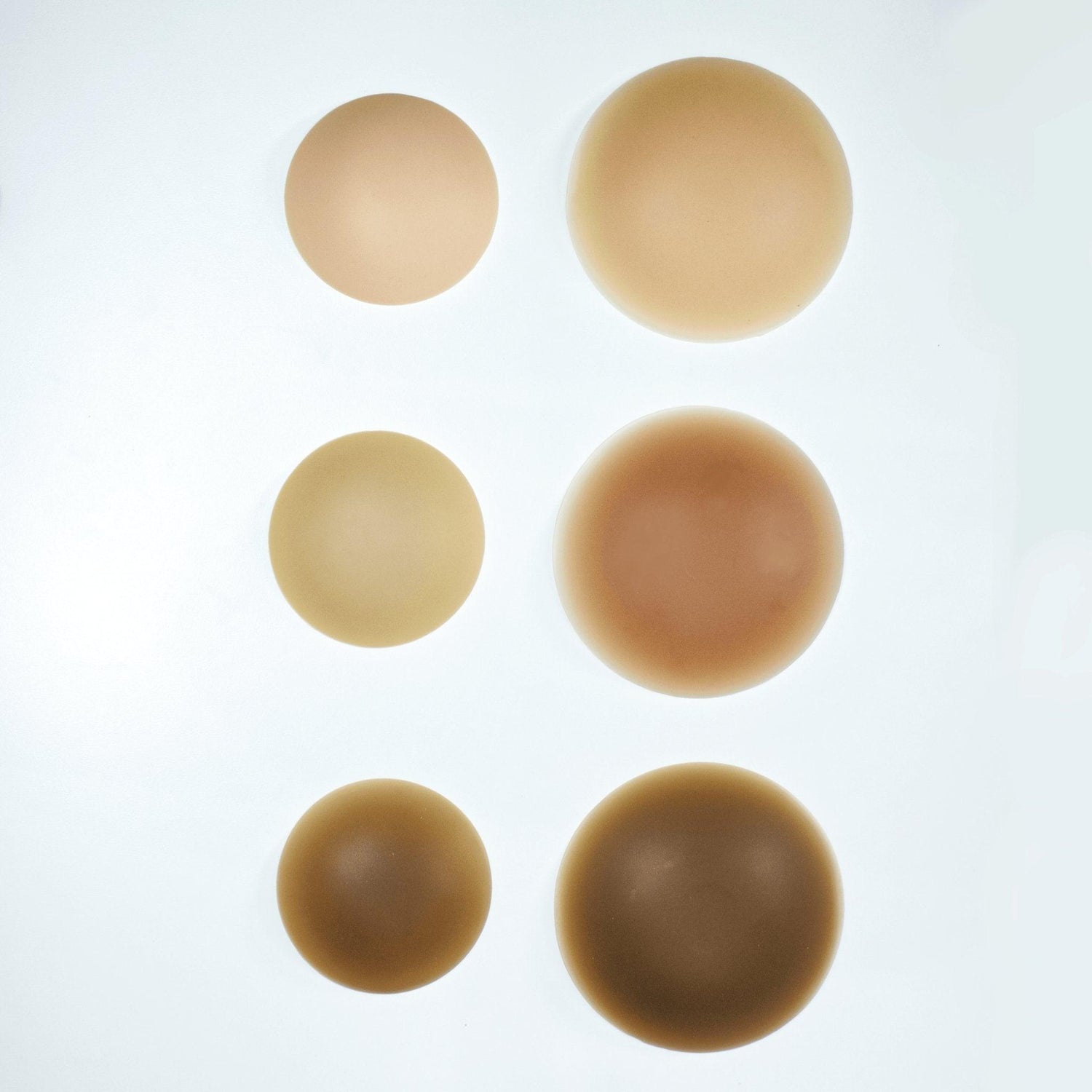 Nipple Cover Size Comparison 10cm and 13cm in 3 Shades