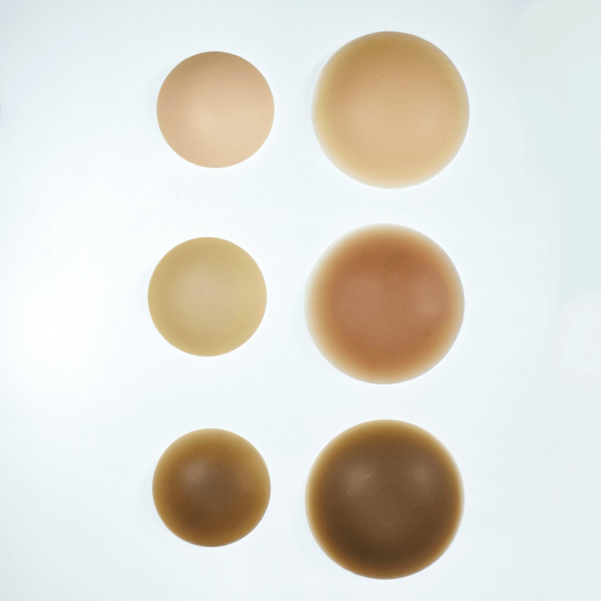 Nipple Cover Size Comparison 10cm and 13cm in 3 Shades
